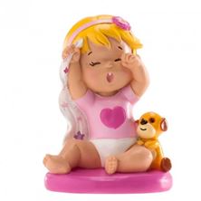 Picture of BABY GIRL PINK YAWN CAKE TOPPER 10 CM